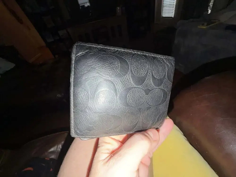 Coach Signature Embossed Leather Black 3-in-1 Wallet